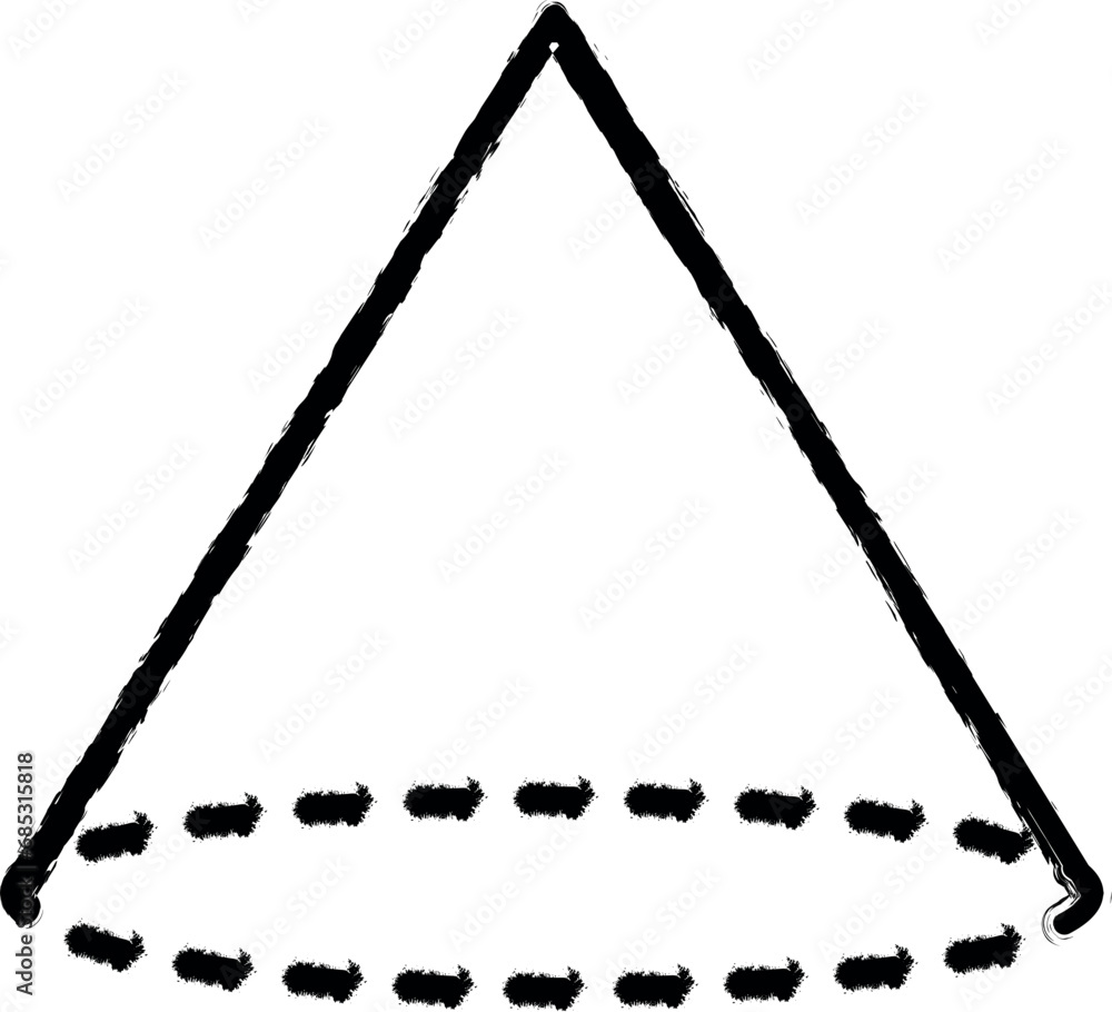 Poster cone with a dotted bottom icon grunge style vector