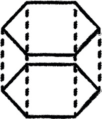 3d hexagon with dashed lines icon grunge style vector