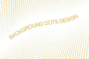 Vector background of dots, particles, bright orange gradient curve shape isolated on white background. Vector in the concept of technology, science, music, modernity. With space for your text.