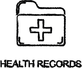 health records line icon grunge style vector