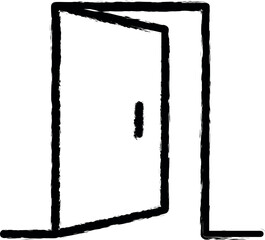 opened door icon grunge style vector