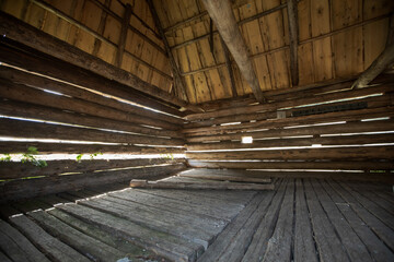 interior of an old wooden house