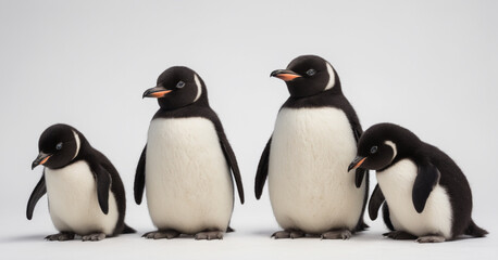 Obraz premium penguin family on white background