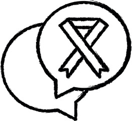 Chat ribbon cancer icon grunge style vector