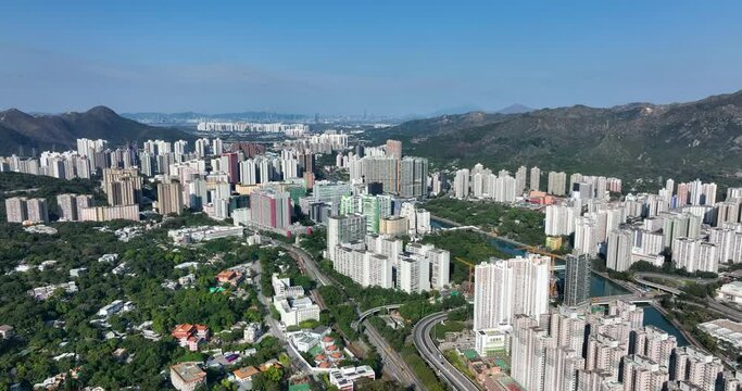 Top view of Hong Kong in Tuen Mun district