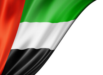 United Arab Emirates flag isolated on white banner