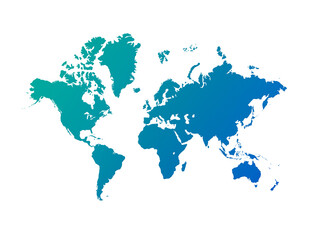 Blue world map illustration on a transparent background - 685319090