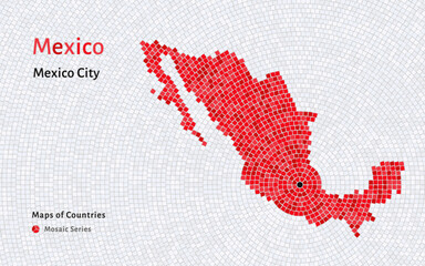 Creative map Republic of Mexico. Political map. Mexico city. World Countries vector maps series. 
Mosaic Pattern	