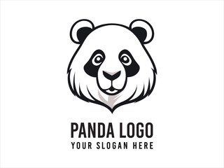 Panda mascot logo design flat art vector