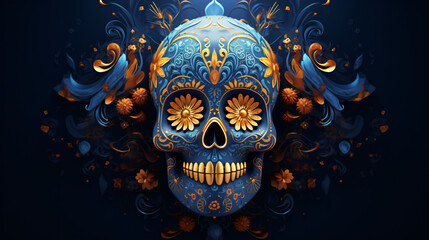 Day Of The Dead Skull illustration beautiful art creative design