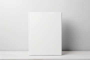 White Book Mockup With Blank Cover On White Table