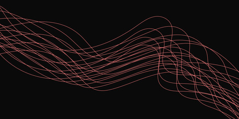 Abstract Black background with a glowing abstract waves. Abstract wave element for design. Digital frequency track equalizer, Futuristic background design. Long exposure, Light painting photography.