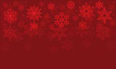 Naklejka na ściany i meble Red Seamless Snowflake Pattern Isolated On Wine Red Background