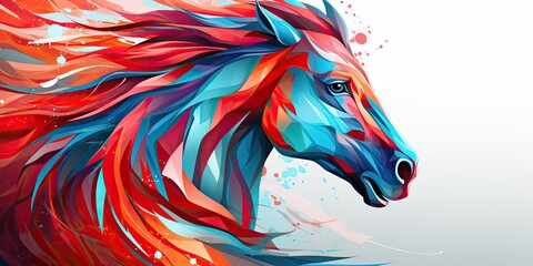 Obraz na płótnie Canvas illustration of an abstract colored horse