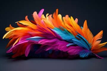 3D vibrant feathers for a carnival design.Produce