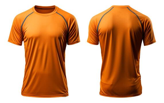 orange sports t-shirt, jersey mockup design with front and back views, generative ai