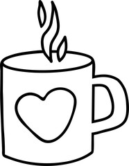 Cup with heart doodle