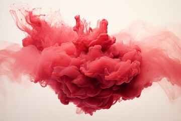 In a surreal visual symphony, vibrant red smoke unfurls against a flawlessly white background, each nuance and gradient highlighted by the precision of an HD camera.