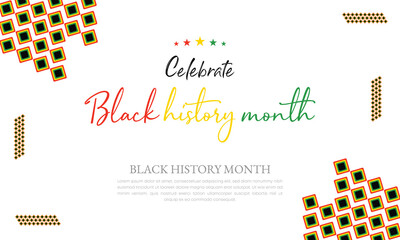 Black History Month celebrated. February national black history month African American vector illustration Template for background, banner, card, poster with text inscription - obrazy, fototapety, plakaty