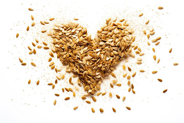 Concept of seeds forming a heart shape.