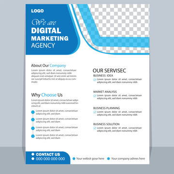 Corporate Business Flyer Template Design 2024, Business flyer design 2024. New Flyer design, Minimalist fyer design 2024. Blue flyer design template design