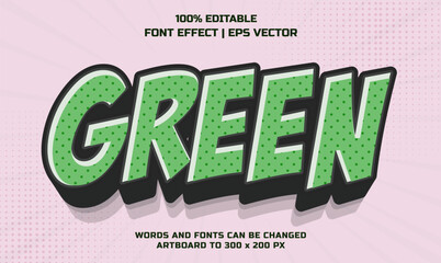 Green 3d editable vector text style effect