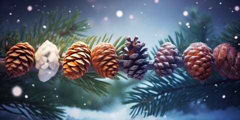 Christmas tree with snow Background