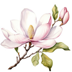 flower magnolia flower watercolor pink flowers on transparent background