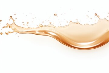 Clear stripe of liquid foundation blob stroke with bubbles isolated on white background - obrazy, fototapety, plakaty