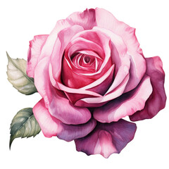 pink rose Watercolor on a transparent background