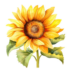 Sunflower on a transparent background