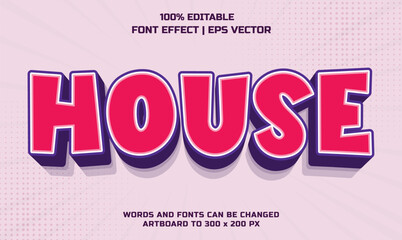 House 3d editable vector text style effect