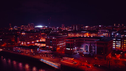 Fototapeta na wymiar Night view of Newcastle upon Tyne