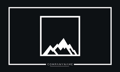 A Line art icon Logo of a Mountain	