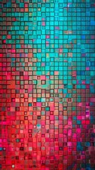 Fototapeta premium Colorful abstract cyan and magenta mosaic texture background.