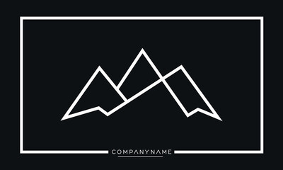 Naklejka premium A Line art icon Logo of a Mountain 
