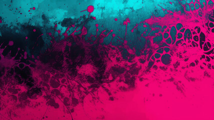 Colorful Abstract cyan and magenta paint background.