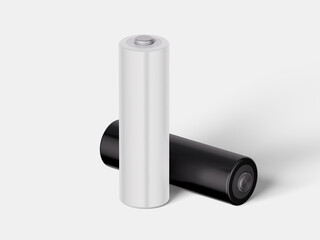 3D illustration. AA battery mockup isolated.