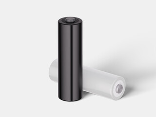 3D illustration. AA battery mockup isolated.