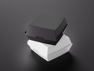 3D illustration. Fast food burger box isolated.