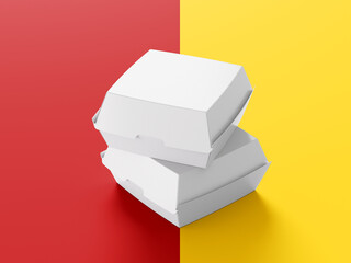 3D illustration. Fast food burger box isolated.