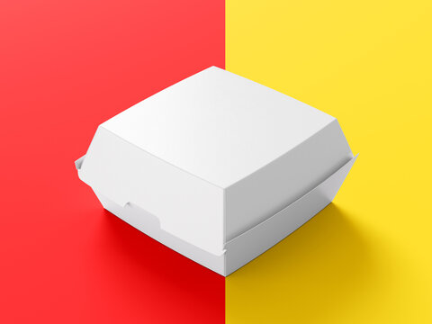 3D illustration. Fast food burger box isolated.