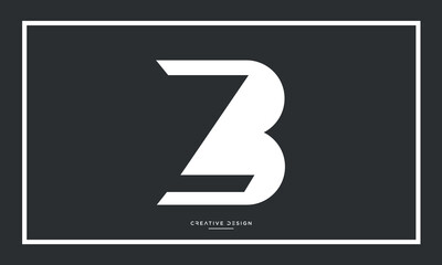 ZB or BZ Alphabet Letters Logo Monogram