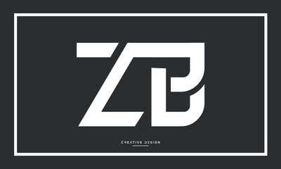 ZB or BZ Alphabet Letters Logo Monogram