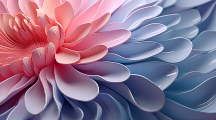 Sublime glowing bloom, luminous abstract 3D beauty floralscapes