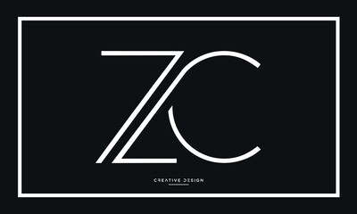 Alphabet letters icon logo ZC or CZ - obrazy, fototapety, plakaty