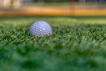 Beautiful mini golf course at sunny day.