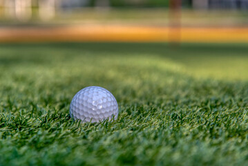 Beautiful mini golf course at sunny day.
