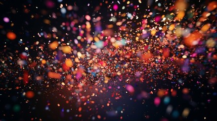 An HD capture of a seamless confetti storm, a kaleidoscope of lively tones converging to create an...