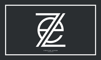 ZE or EZ Alphabet letters logo monogram icon
